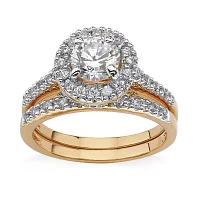 Womens 1 3/4 CT. T.W. White Cubic Zirconia 18K Gold Over Brass Bridal Set