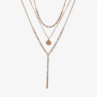 a.n.a Gold Tone Y 16 Inch Strand Necklace