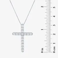 G-H / Si2-I1) Womens 1/ CT. T.W. Lab Grown White Diamond 10K Gold Cross Pendant Necklace