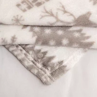 Linery Velvet Plush Fleece Holiday Printed Blanket