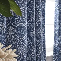 Martha Stewart Bandana Back Tab Blackout Set of 2 Curtain Panels
