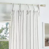 Martha Stewart Laguna Stripe Light-Filtering Tie Top Set of 2 Curtain Panel