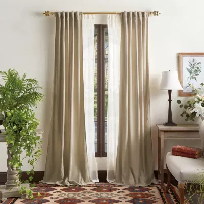 Martha Stewart Naples Chenille Light-Filtering Back Tab Set of 2 Curtain Panel