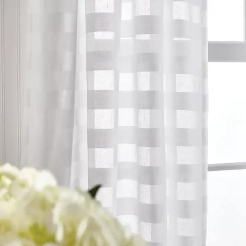 Martha Stewart Sandy Sheer Rod Pocket Set of 2 Curtain Panel