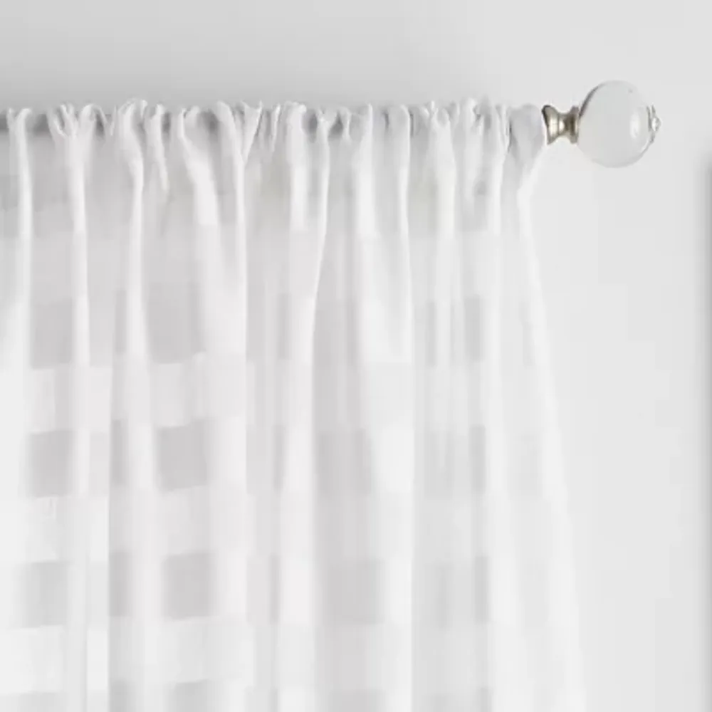 Martha Stewart Sandy Sheer Rod Pocket Set of 2 Curtain Panel