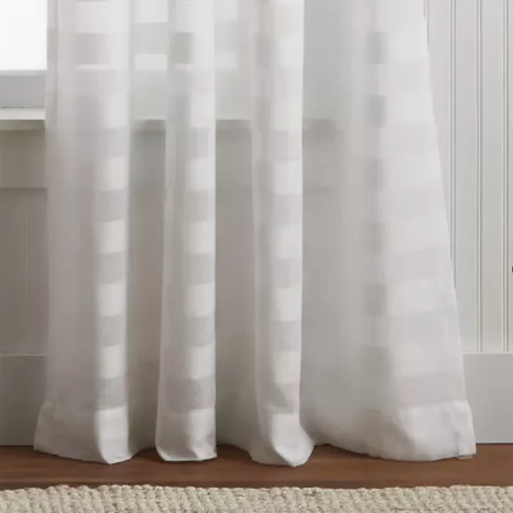 Martha Stewart Sandy Sheer Rod Pocket Set of 2 Curtain Panel