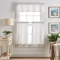 Martha Stewart Ticking Stripe 3-pc. Rod Pocket Kitchen Curtain Window Set