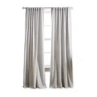 Martha Stewart Ticking Stripe Blackout Rod Pocket Back Tab Set of 2 Curtain Panel