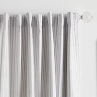 Martha Stewart Ticking Stripe Blackout Rod Pocket Back Tab Set of 2 Curtain Panel