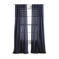 Martha Stewart Waters Edge Light-Filtering Rod Pocket Back Tab Set of 2 Curtain Panel