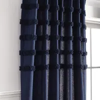 Martha Stewart Waters Edge Light-Filtering Rod Pocket Back Tab Set of 2 Curtain Panel