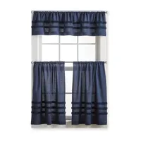 Martha Stewart Waters Edge 3-pc. Rod Pocket Kitchen Curtain Window Set