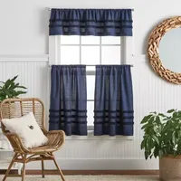 Martha Stewart Waters Edge 3-pc. Rod Pocket Kitchen Curtain Window Set