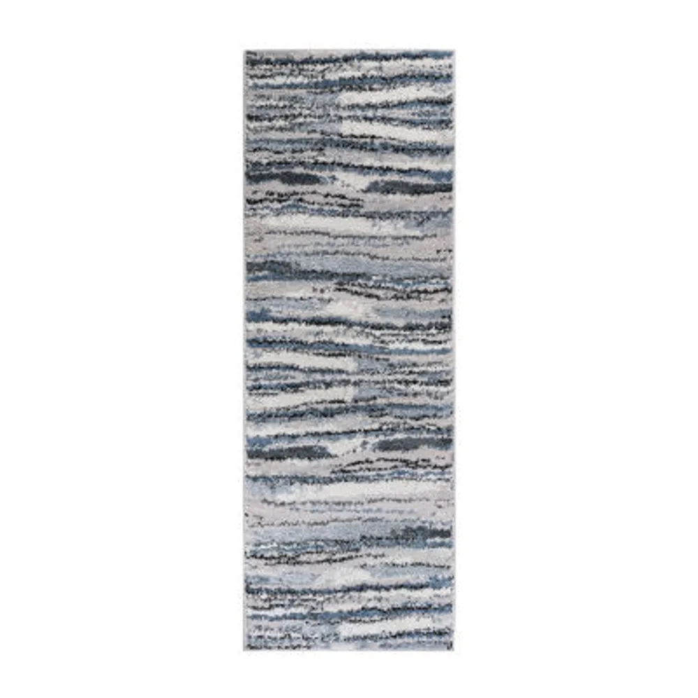 Madison Park Cadence Cozy Shag Abstract Machine Woven Skid Resistant Indoor 2'7"x7' Rectangular Runner