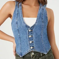 Forever 21 Juniors Denim Corsette Womens Vest