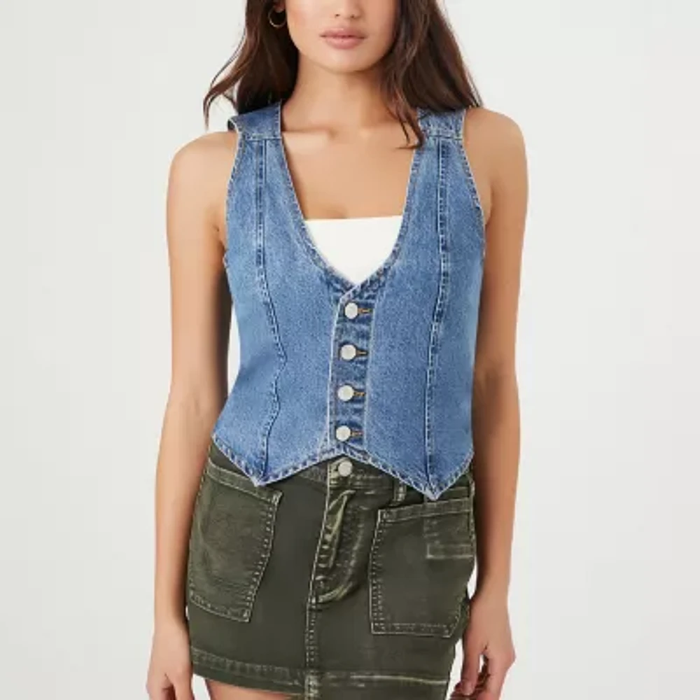 Forever 21 Juniors Denim Corsette Womens Vest