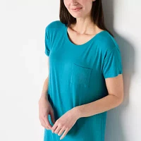 Ambrielle Womens Short Sleeve Round Neck Nightshirt