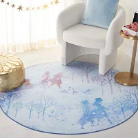 Disney Frozen II Collection Believe Washable 5'x5' Indoor Round Area Rug