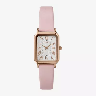 Timex Womens Pink Leather Strap Watch Tw2y01100ji