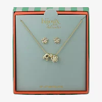 Bijoux Bar Delicates Gold Tone 2-pc. Flower Jewelry Set