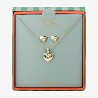 Bijoux Bar Delicates Gold Tone 2-pc. Cubic Zirconia Heart Jewelry Set