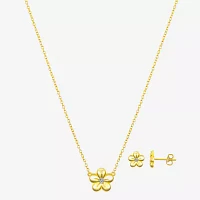Bijoux Bar Delicates Gold Tone 2-pc. Cubic Zirconia Flower Jewelry Set