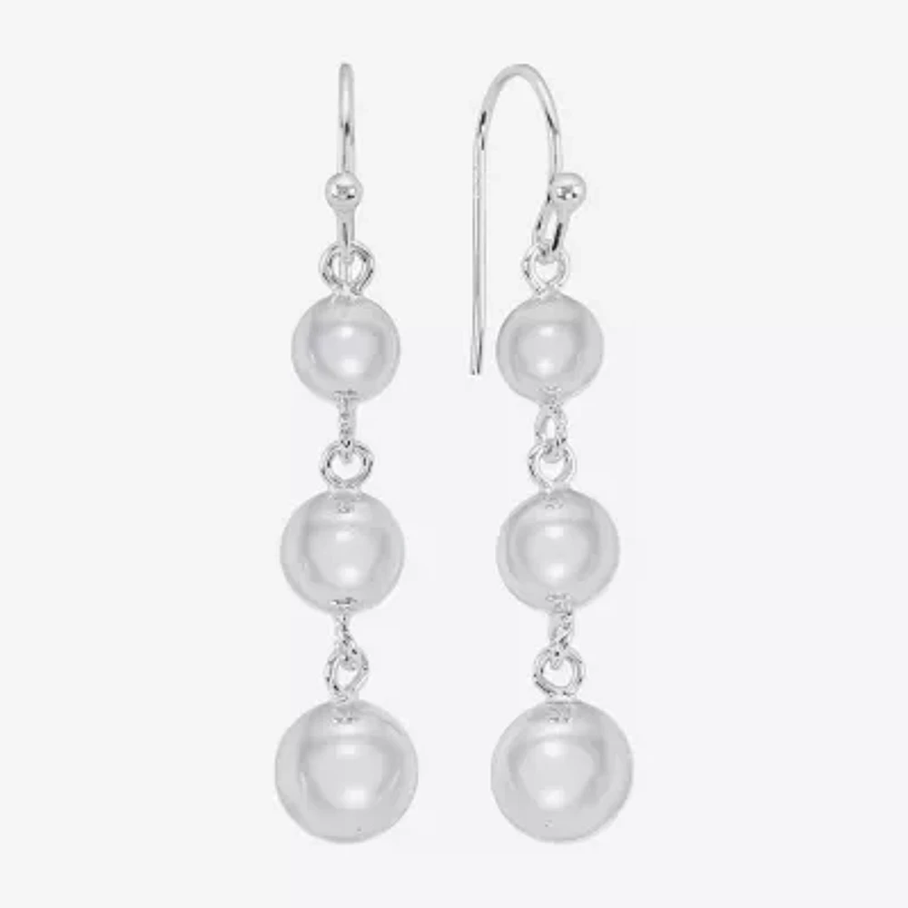 Silver Reflections Pure Silver Over Brass Ball Drop Earrings