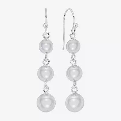 Silver Reflections Pure Silver Over Brass Ball Drop Earrings