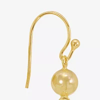 Silver Reflections 14K Gold Over Brass Ball Drop Earrings
