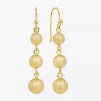 Silver Reflections 14K Gold Over Brass Ball Drop Earrings
