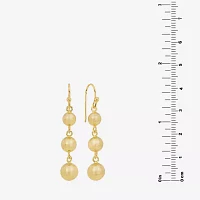 Silver Reflections 14K Gold Over Brass Ball Drop Earrings