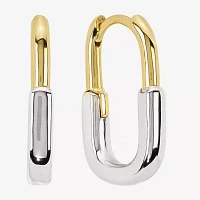 Silver Reflections Pure Silver Over Brass Rectangular Hoop Earrings