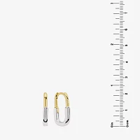 Silver Reflections Pure Silver Over Brass Rectangular Hoop Earrings