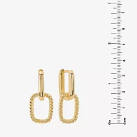 Silver Reflections 14K Gold Over Brass Rectangular Drop Earrings