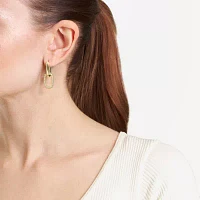 Silver Reflections 14K Gold Over Brass Rectangular Drop Earrings