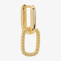 Silver Reflections 14K Gold Over Brass Rectangular Drop Earrings