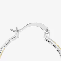 Silver Reflections Pure Silver Over Brass Hoop Earrings