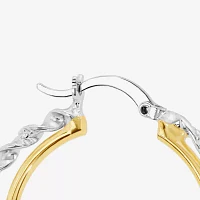 Silver Reflections Pure Silver Over Brass Hoop Earrings