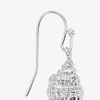 Silver Reflections Shell Pure Silver Over Brass Drop Earrings