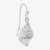 Silver Reflections Shell Pure Silver Over Brass Drop Earrings