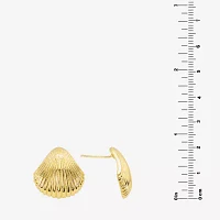 Silver Reflections Shell 14K Gold Over Brass 20.3mm Stud Earrings