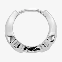 Silver Reflections Shell Pure Silver Over Brass 13.2mm Hoop Earrings