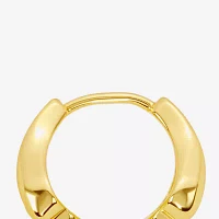 Silver Reflections Shell 14K Gold Over Brass 13.2mm Hoop Earrings