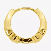Silver Reflections Shell 14K Gold Over Brass 13.2mm Hoop Earrings