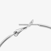 Silver Reflections Saint Mary Pure Silver Over Brass Hoop Earrings