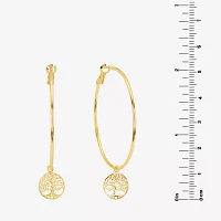 Silver Reflections Saint Jude 14K Gold Over Brass Hoop Earrings