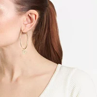 Silver Reflections Saint Jude 14K Gold Over Brass Hoop Earrings