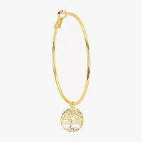 Silver Reflections Saint Jude 14K Gold Over Brass Hoop Earrings
