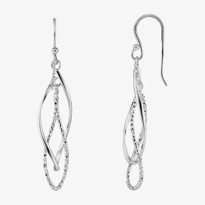 Silver Reflections Womens Pure Silver Over Brass Drop Earrings
