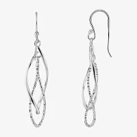 Silver Reflections Womens Pure Silver Over Brass Drop Earrings
